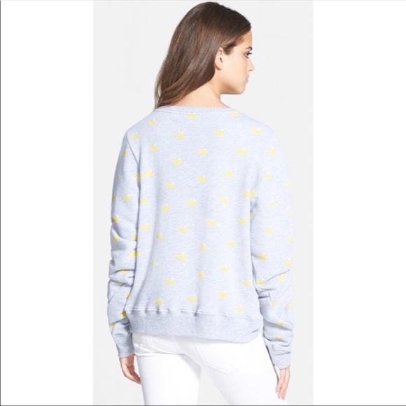 WildFox Whale Crewneck Sweatshirt Sweater Gray Yellow Size Small - Picture 4 of 8